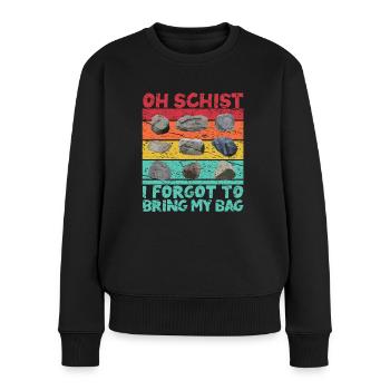 Funny geologist on a stone hunt - Women's Premium Organic Jumper - black - Front - Julia (174cm)