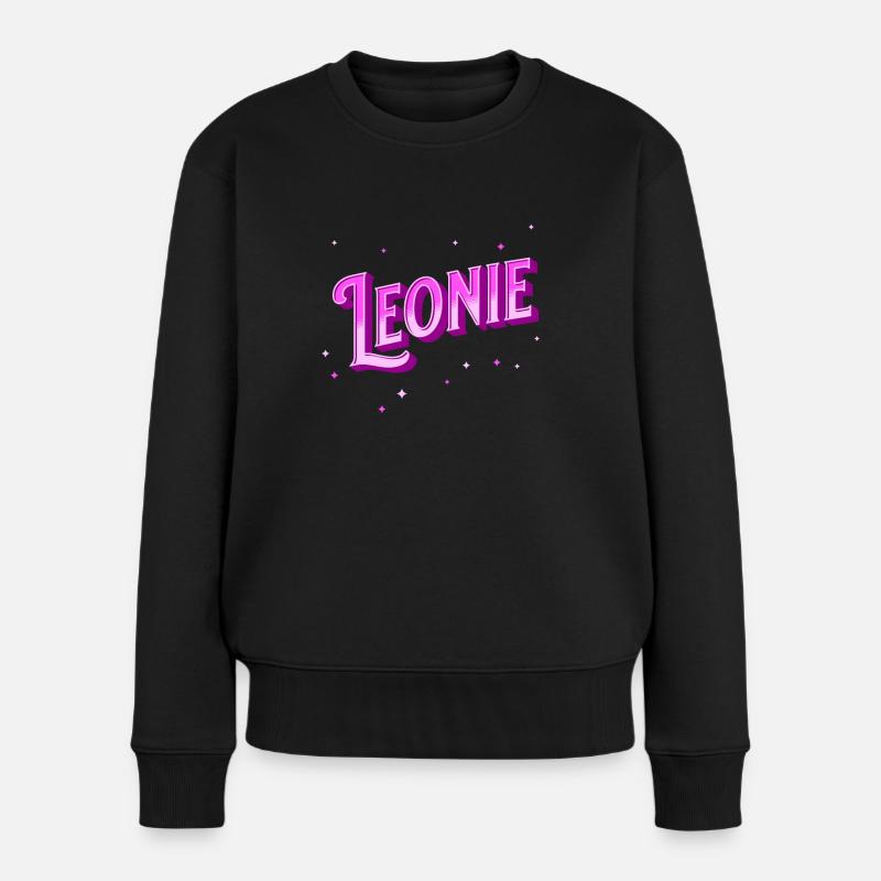 Leonie Namen personalisiert - Frauen Premium Bio Pullover - Schwarz