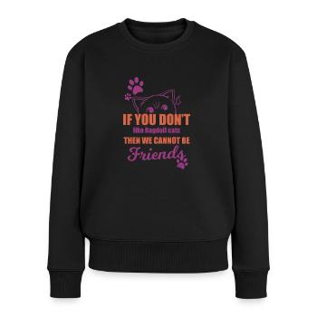Ragdoll Katze - Frauen Premium Bio Pullover - Schwarz - Vorne - Julia (174cm)