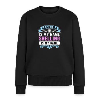 Muschelsammler Oma - Frauen Premium Bio Pullover - Schwarz - Vorne - Julia (174cm)