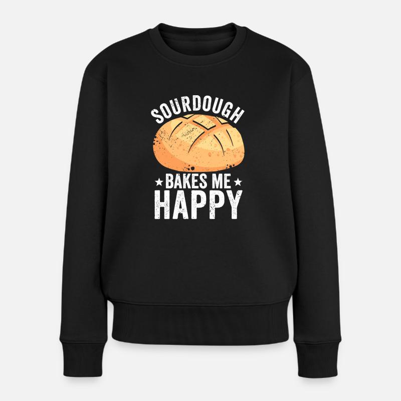 Lustiger Brotbacken-Bäcker - Frauen Premium Bio Pullover - Schwarz