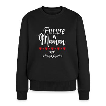 Future Maman 2023 Annonce Grossesse - Pull Premium bio Femme - noir - Devant - Julia (174cm)