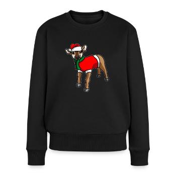 Antilope en costume de Noël - Pull Premium bio Femme - noir - Devant - Julia (174cm)