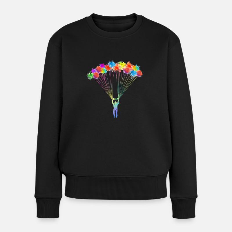 Parachutisme Couleur Splash Jumping - Pull Premium bio Femme - noir
