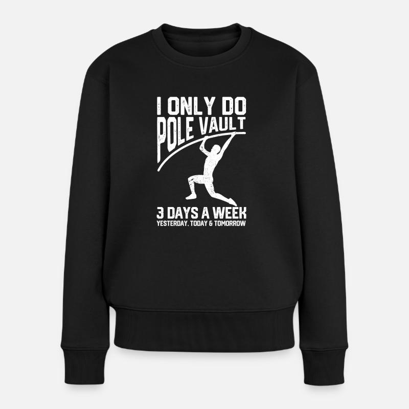 Lustiger Stabhochsprung Stabhochsprung - Frauen Premium Bio Pullover - Schwarz