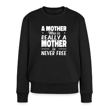 Une mère qui est vraiment une mère - Pull Premium bio Femme - noir - Devant - Julia (174cm)