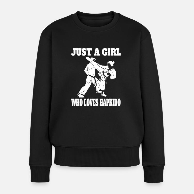 Hapkido Mädchen Kampfsport Kampfkunst Frau Aikido - Frauen Premium Bio Pullover - Schwarz