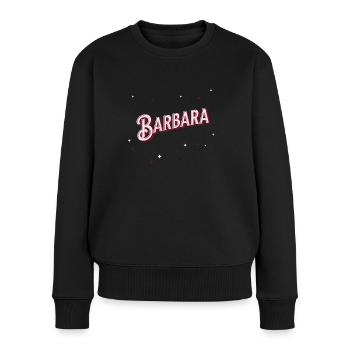 Prénom Barbara personnalisé - Pull Premium bio Femme - noir - Devant - Julia (174cm)