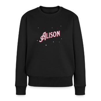 Alison name personalized - Women's Premium Organic Jumper - black - Front - Julia (174cm)
