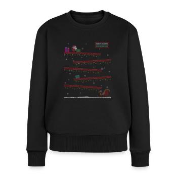 Retro Gaming Gifts Ugly Christmas Sweate - Frauen Premium Bio Pullover - Schwarz - Vorne - Julia (174cm)