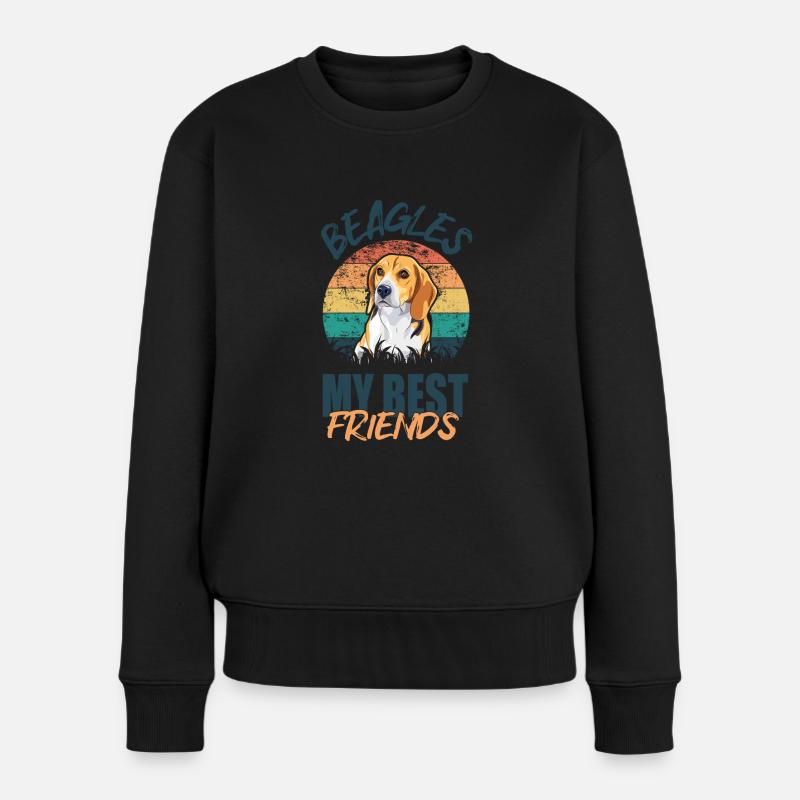 Beagle - Frauen Premium Bio Pullover - Schwarz