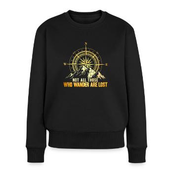 Not All Those Who Wander Are Lost - Frauen Premium Bio Pullover - Schwarz - Vorne - Julia (174cm)