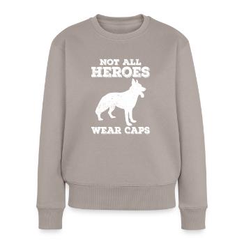 Polizeibeamter Polizeihund - Frauen Premium Bio Pullover - Taupe - Vorne - Julia (174cm)