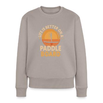 SUP Paddle Board Paddleboarding - Frauen Premium Bio Pullover - Taupe - Vorne - Julia (174cm)