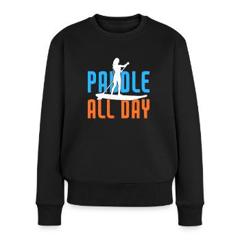 SUP Paddle Board Paddleboarding - Frauen Premium Bio Pullover - Schwarz - Vorne - Julia (174cm)