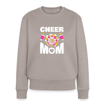 Cheer Mom Shirt Mutter Cheerleader Geschenk - Frauen Premium Bio Pullover - Taupe - Vorne - Julia (174cm)