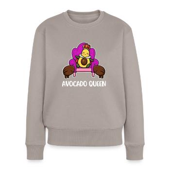 Avocado Queen Avocado Gift - Women's Premium Organic Jumper - taupe - Front - Julia (174cm)