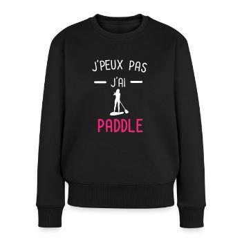 je peux pas j'ai paddle rose - Pull Premium bio Femme - noir - Devant - Julia (174cm)