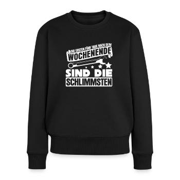 Handwerker Handwerk - Frauen Premium Bio Pullover - Schwarz - Vorne - Julia (174cm)