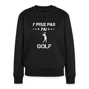 je peux pas j'ai golf cadeau femme - Pull Premium bio Femme - noir - Devant - Julia (174cm)