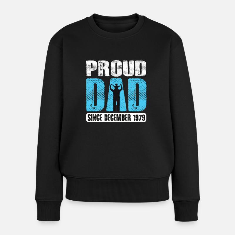 Proud Dad Since December 1979 - Frauen Premium Bio Pullover - Schwarz
