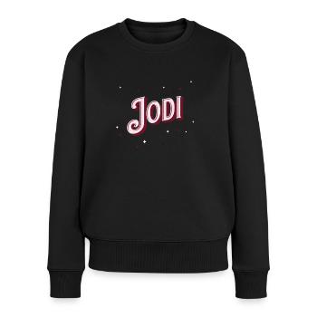 Prénom Jodi personnalisé - Pull Premium bio Femme - noir - Devant - Julia (174cm)