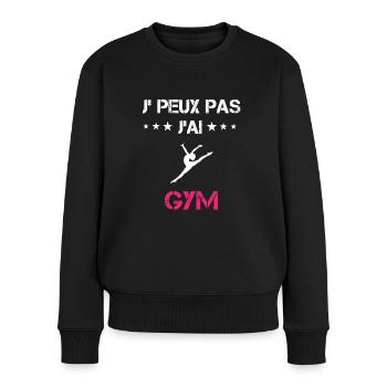 je peux pas j'ai gym cadeau rose - Pull Premium bio Femme - noir - Devant - Julia (174cm)