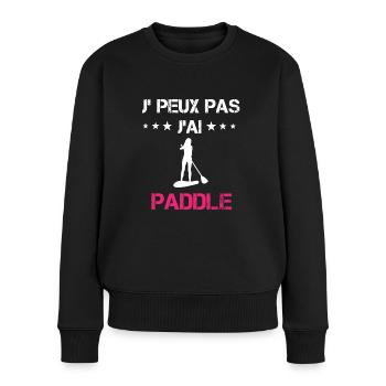 je peux pas j'ai paddle cadeau rose - Pull Premium bio Femme - noir - Devant - Julia (174cm)