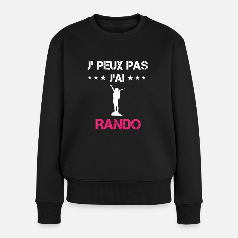 je peux pas j'ai rando cadeau rose - Pull Premium bio Femme - noir
