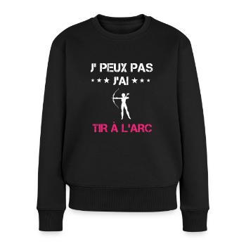 je peux pas j'ai tir à l'arc cadeau rose - Pull Premium bio Femme - noir - Devant - Julia (174cm)