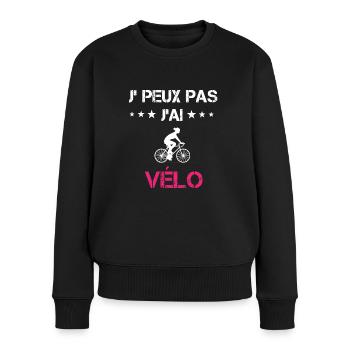je peux pas j'ai vélo cadeau rose - Pull Premium bio Femme - noir - Devant - Julia (174cm)
