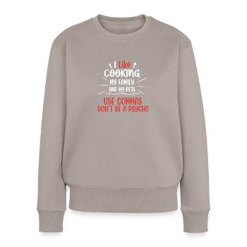 La ponctuation sauve des vies I Drôle de grammaire anglaise - Pull Premium bio Femme - taupe - Devant - Julia (174cm)