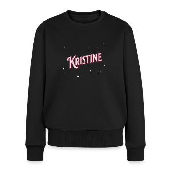 Kristine Namen personalisiert - Frauen Premium Bio Pullover - Schwarz - Vorne - Julia (174cm)
