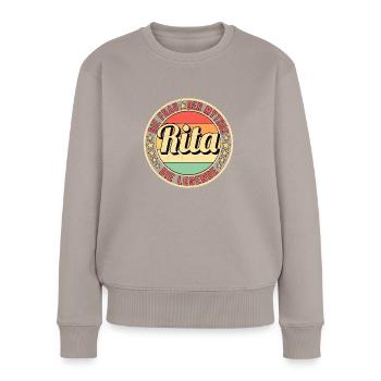 Rita Die Frau Der Mythos Die Legende - Frauen Premium Bio Pullover - Taupe - Vorne - Julia (174cm)