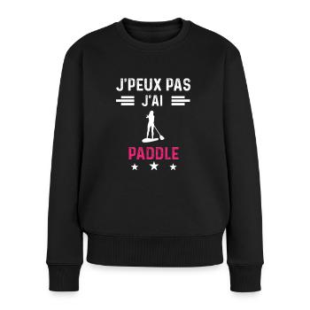 je peux pas j'ai paddle drôle femme - Pull Premium bio Femme - noir - Devant - Julia (174cm)