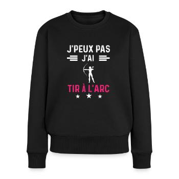 je peux pas j'ai tir à l'arc drôle femme - Pull Premium bio Femme - noir - Devant - Julia (174cm)
