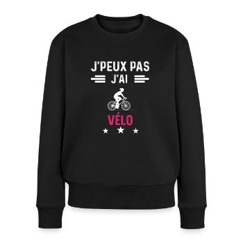je peux pas j'ai vélo drôle femme - Pull Premium bio Femme - noir - Devant - Julia (174cm)