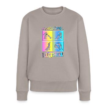 Awesome since 1981. Agility, Hundetraining - Frauen Premium Bio Pullover - Taupe - Vorne - Julia (174cm)