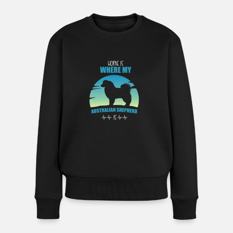 Australian Shepherd Geschenk - Frauen Premium Bio Pullover - Schwarz