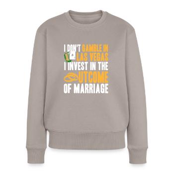Je ne joue pas à Las Vegas Funny Vegas Mariage - Pull Premium bio Femme - taupe - Devant - Julia (174cm)