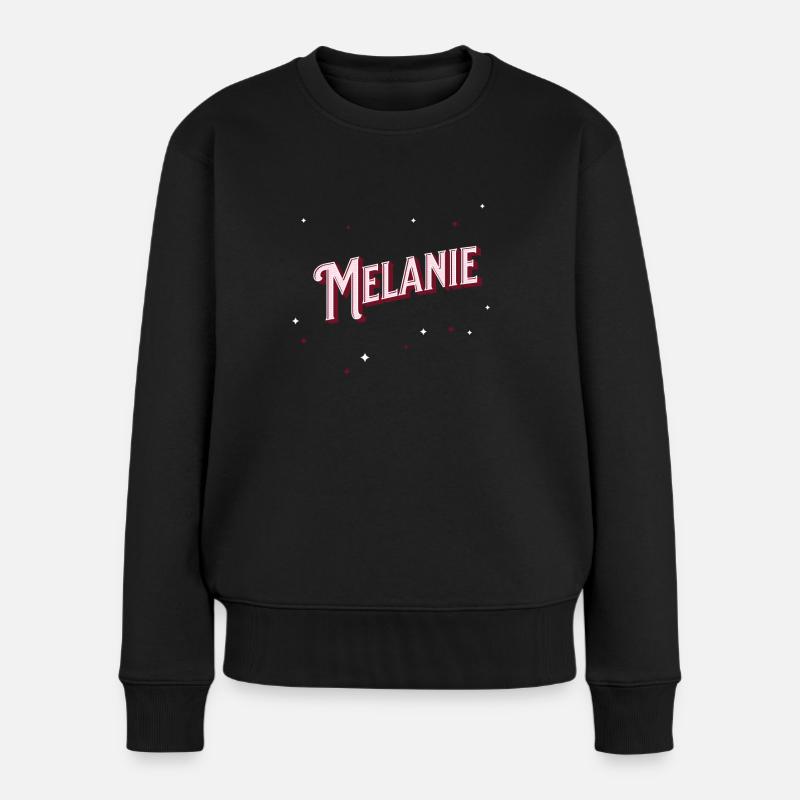 Melanie Namen personalisiert - Frauen Premium Bio Pullover - Schwarz