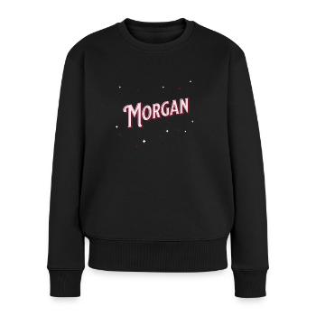 Morgan name personalized - Women's Premium Organic Jumper - black - Front - Julia (174cm)