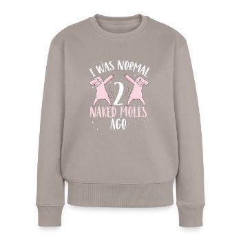 Deux taupes nues - Pull Premium bio Femme - taupe - Devant - Julia (174cm)