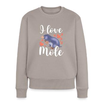 J’aime la taupe - Pull Premium bio Femme - taupe - Devant - Julia (174cm)
