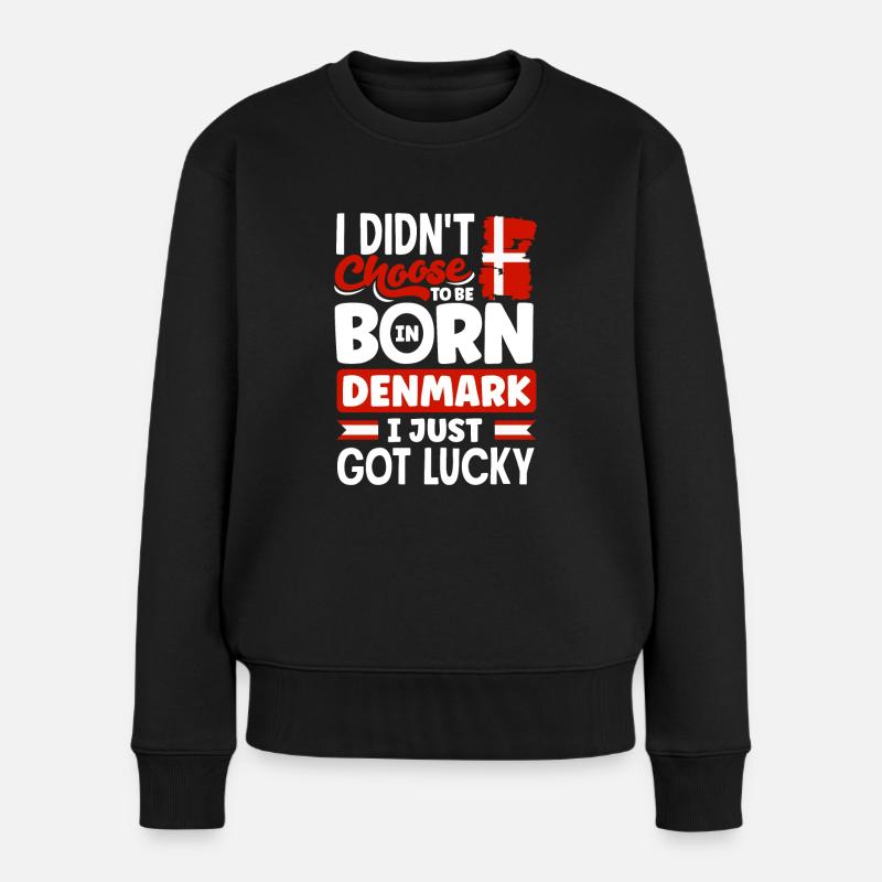 Dänemark Dänemark Dänemark Flagge Ich hatte gerade Glück - Frauen Premium Bio Pullover - Schwarz