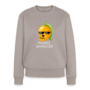 Mango Gangster Obst Zigarette Schwarze Brille - Frauen Premium Bio Pullover - Taupe - Vorne - Julia (174cm)