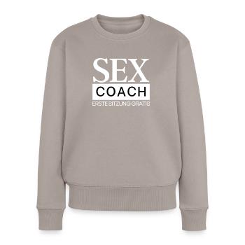 SEX Coach erste Sitzung gratis - Frauen Premium Bio Pullover - Taupe - Vorne - Julia (174cm)