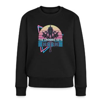 Les clés croisées Drapeau du Vatican Saint-André - Pull Premium bio Femme - noir - Devant - Julia (174cm)