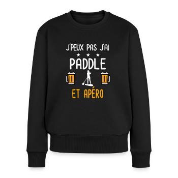 je peux pas j'ai paddle femme apéro - Pull Premium bio Femme - noir - Devant - Julia (174cm)