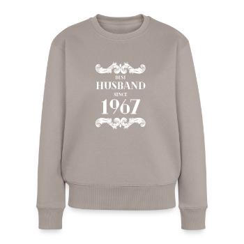 Bester Ehemann seit 1967 Hochzeitstag - Frauen Premium Bio Pullover - Taupe - Vorne - Julia (174cm)